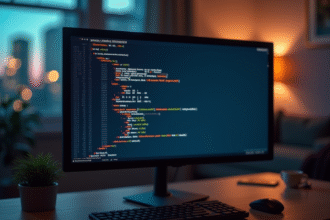 Ecran d'ordinateur affichant un test réseau avec l'adresse 127,0,0,1