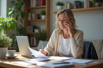 Femme d'âge moyen dans un bureau organisé et lumineux