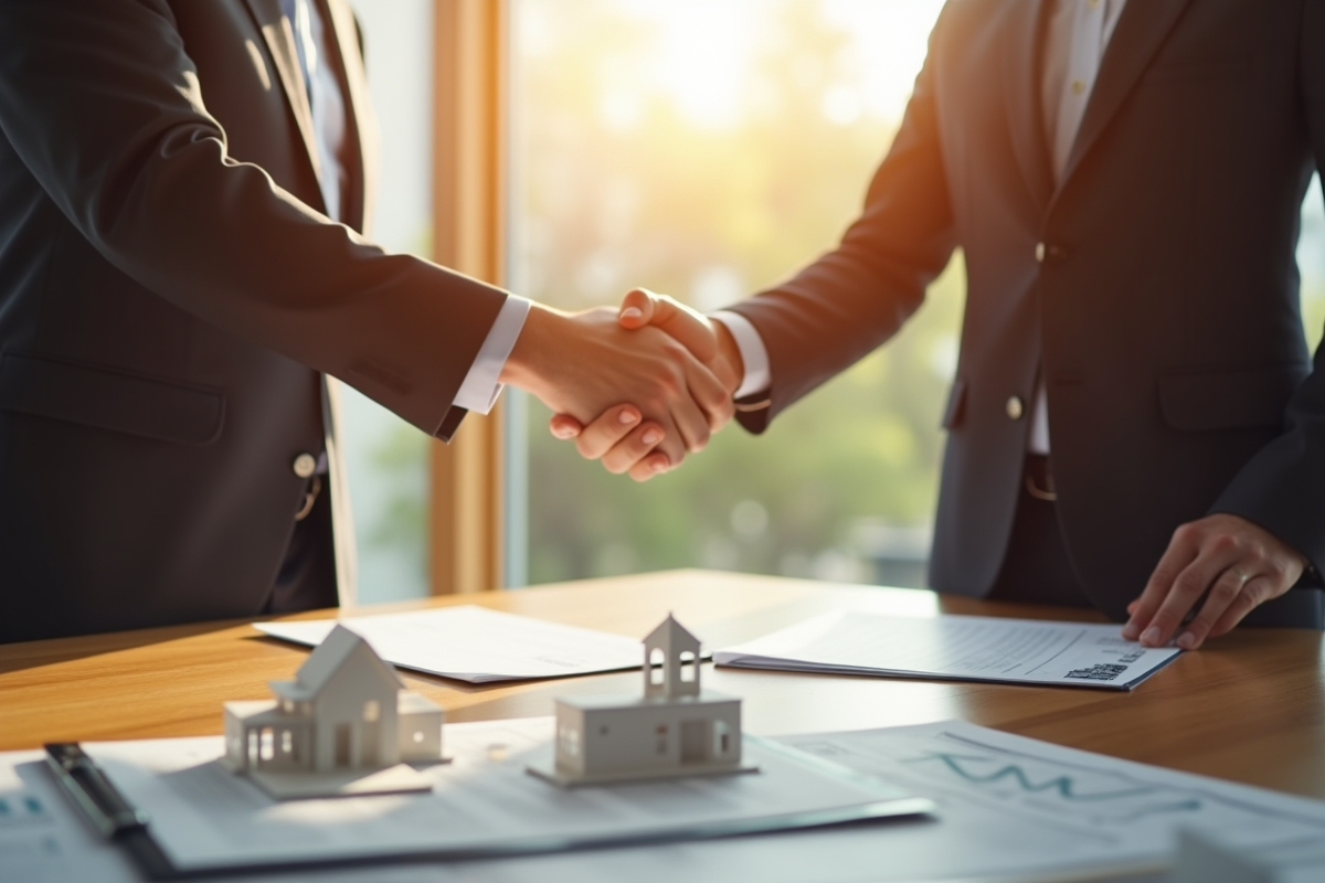 Signature d un contrat entre promoteur et investisseur