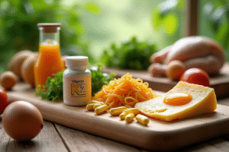 Table avec aliments riches en vitamine K2 naturels